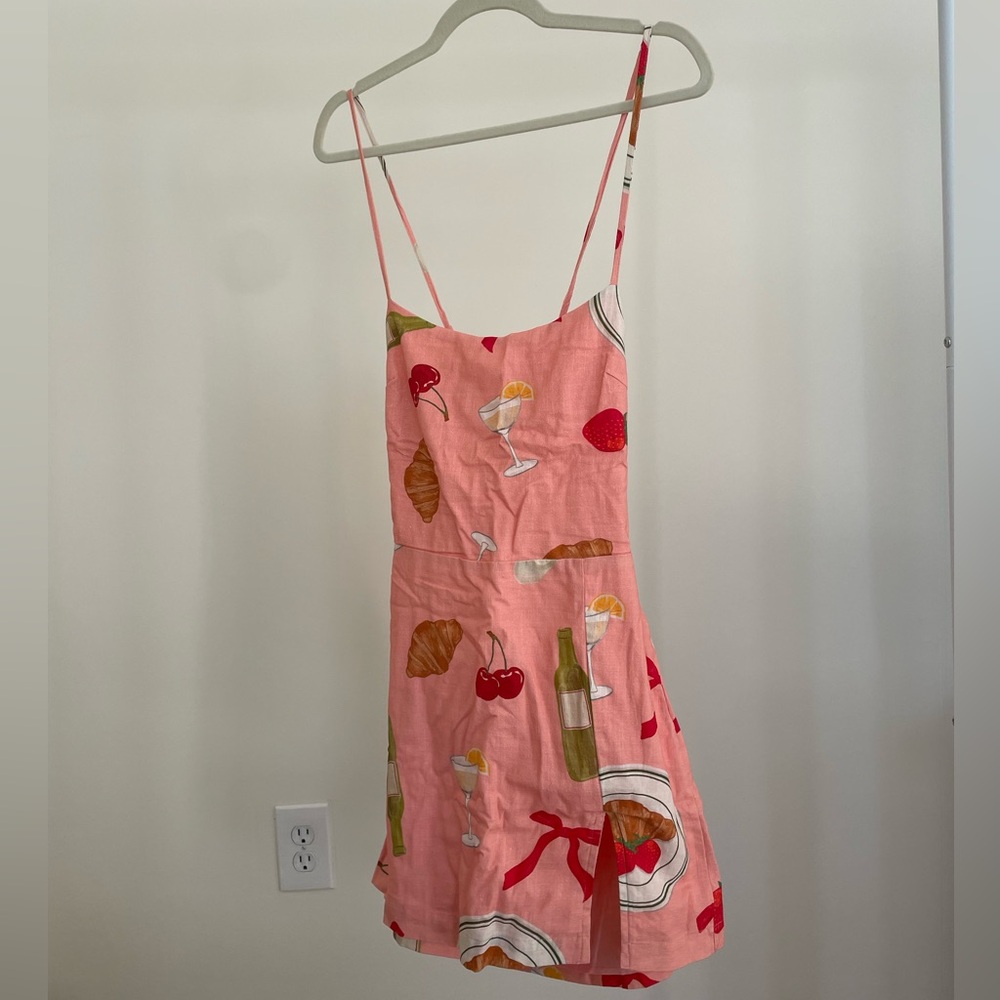 Bobbles and Lace festive pink mini dress